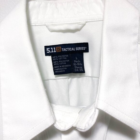 Mens uniform long sleeve shirt zip closure button down L White - Picture 4 of 15